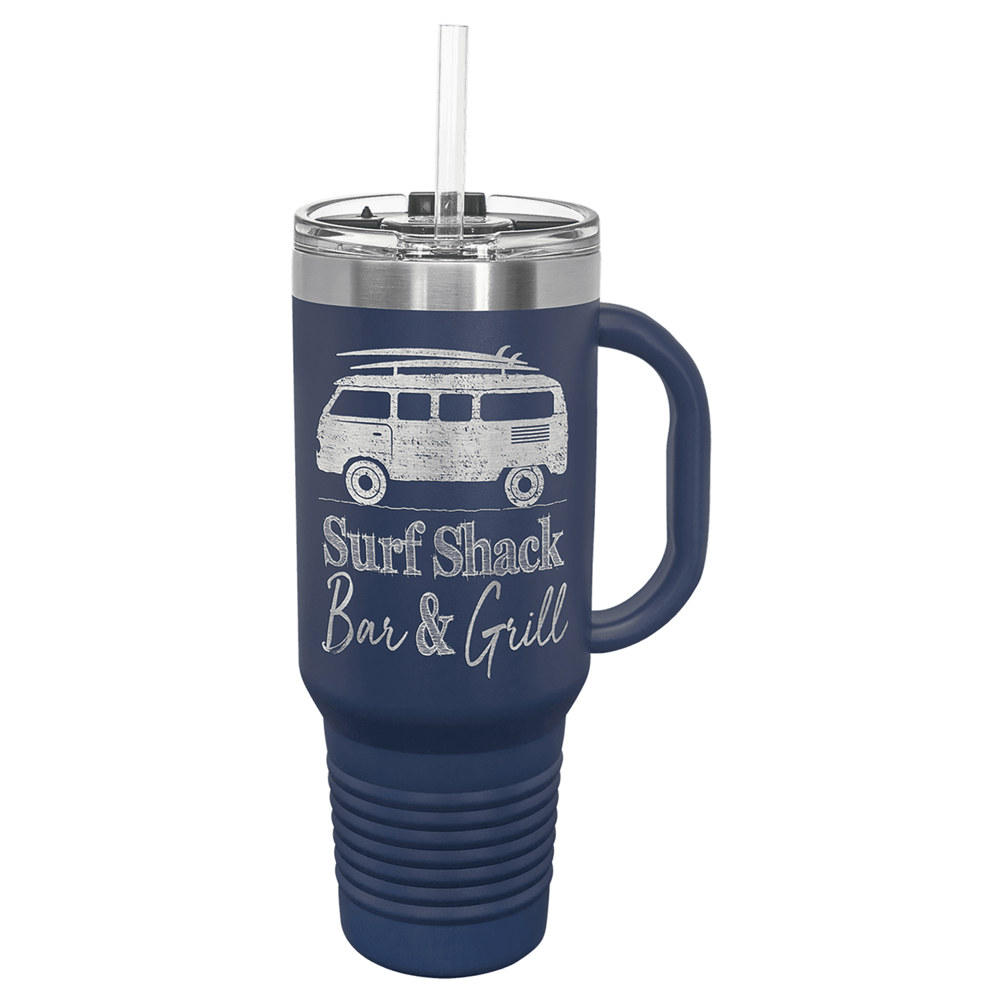 Polar Camel 40 oz. Navy Blue Travel Mug with Handle, Straw Included