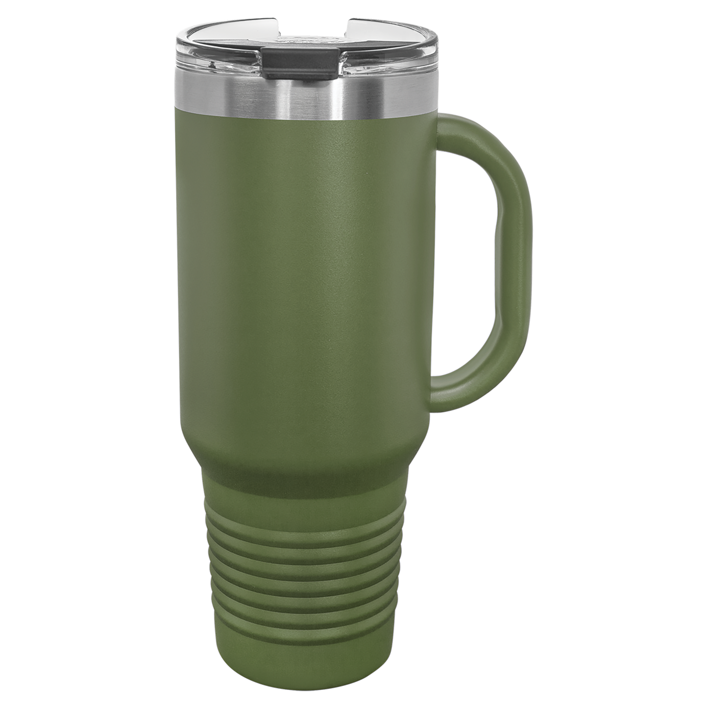 Polar Camel 40 oz. Olive Green Travel Mug with Handle, Straw Included-MO