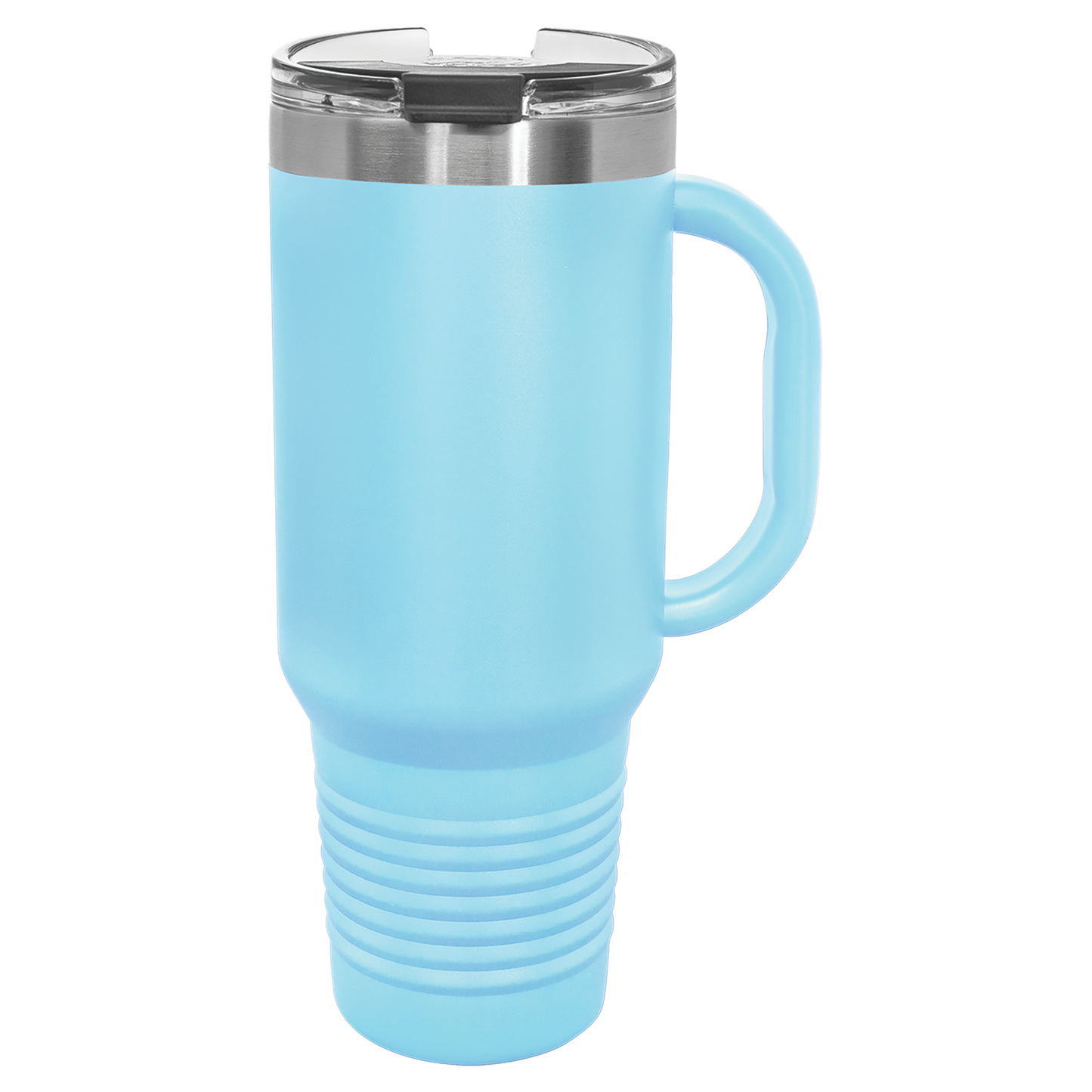 Polar Camel 40 oz. Light Blue Travel Mug with Handle, Straw Included-MO