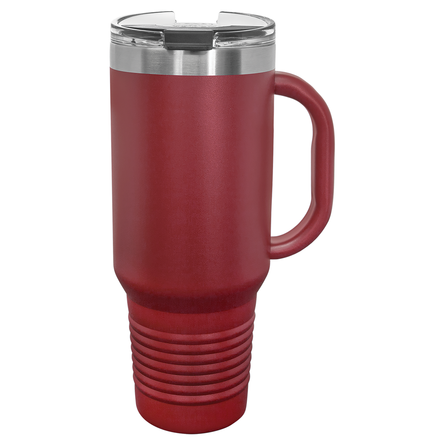 Polar Camel 40 oz. Maroon Travel Mug with Handle, Straw Included-MO