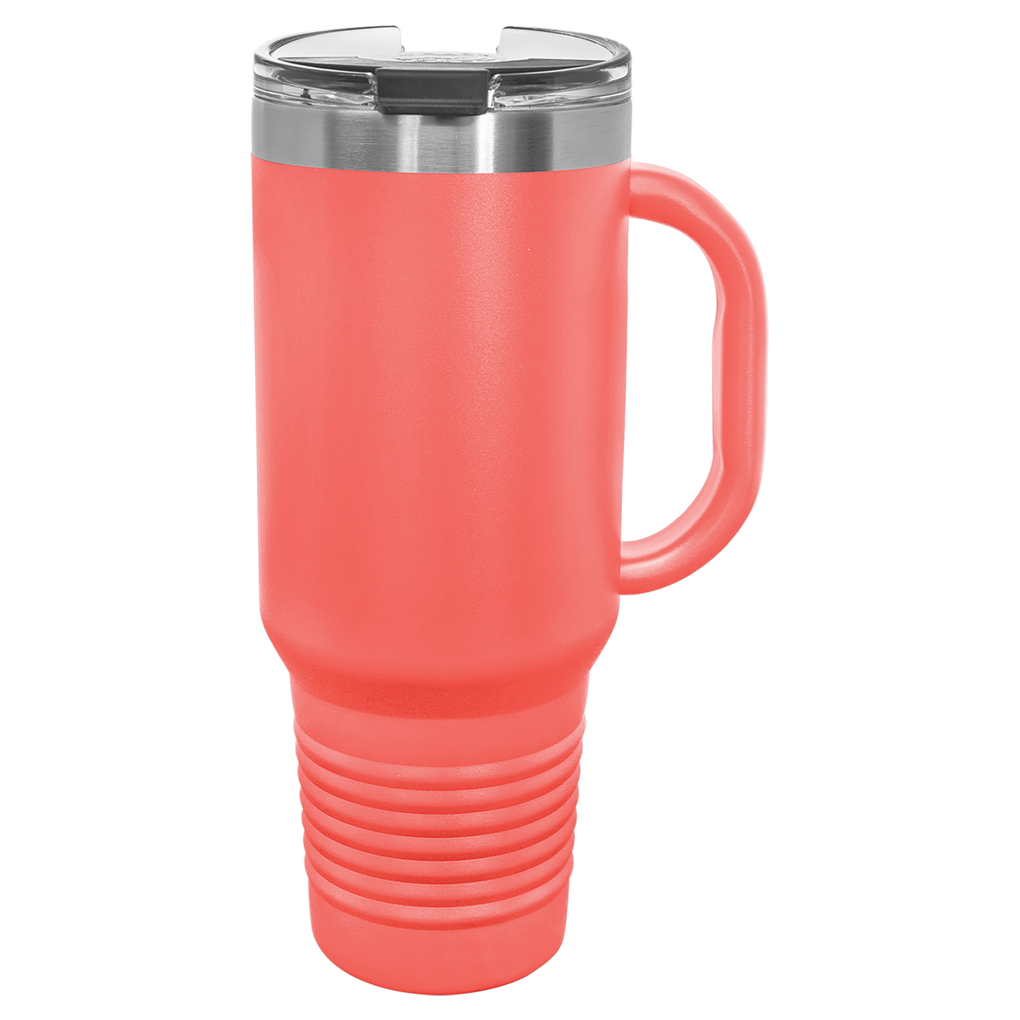 Polar Camel 40 oz. Coral Travel Mug with Handle, Straw Included-MO