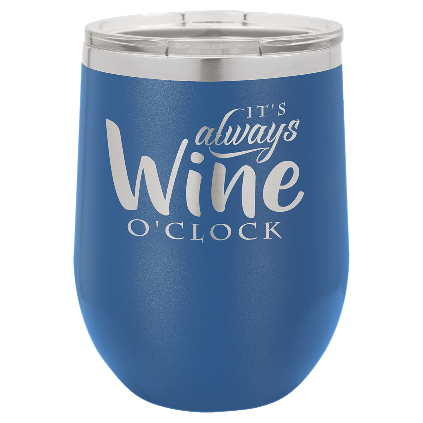 Polar Camel 12 oz. Royal Blue Vacuum Insulated Stemless Wine Tumbler with Lid