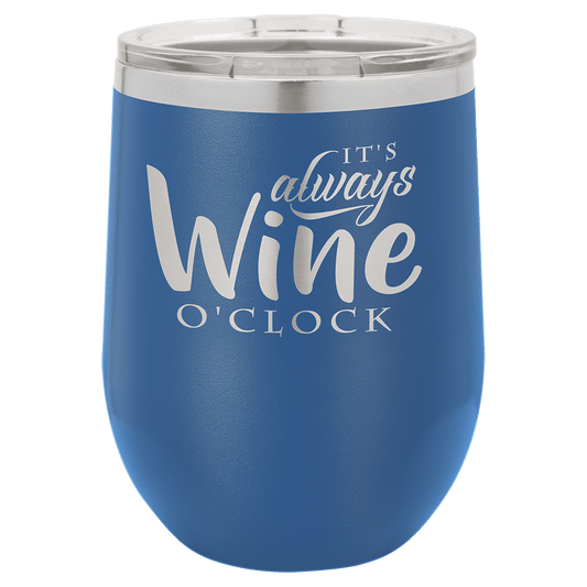 Polar Camel 12 oz. Royal Blue Vacuum Insulated Stemless Wine Tumbler with Lid