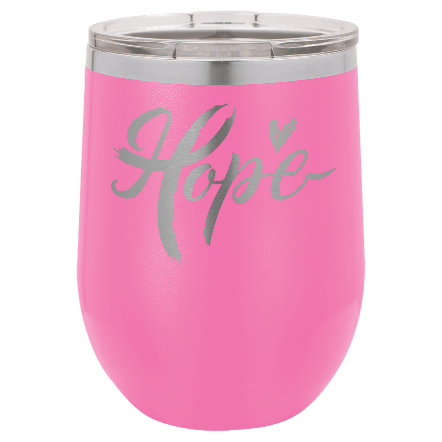 Polar Camel 12 oz. Pink Vacuum Insulated Stemless Wine Tumbler with Lid