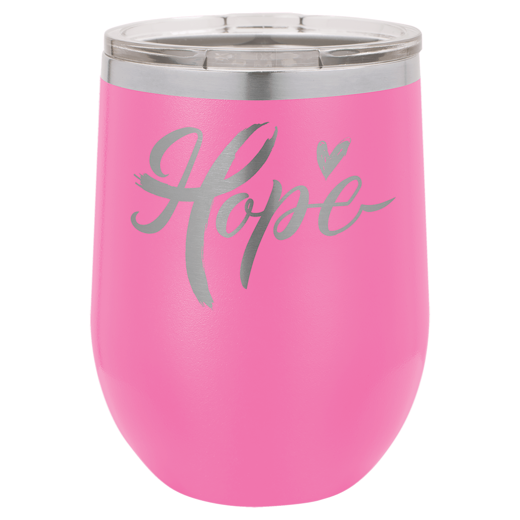 Polar Camel 12 oz. Pink Vacuum Insulated Stemless Wine Tumbler with Lid