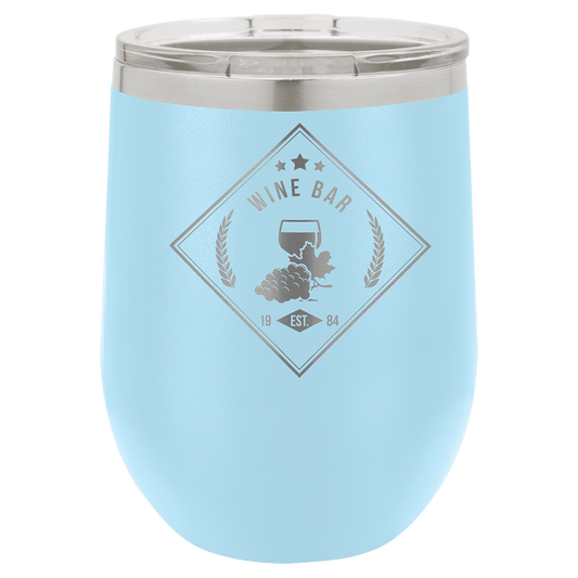 Polar Camel 12 oz. Light Blue Vacuum Insulated Stemless Wine Tumbler with Lid