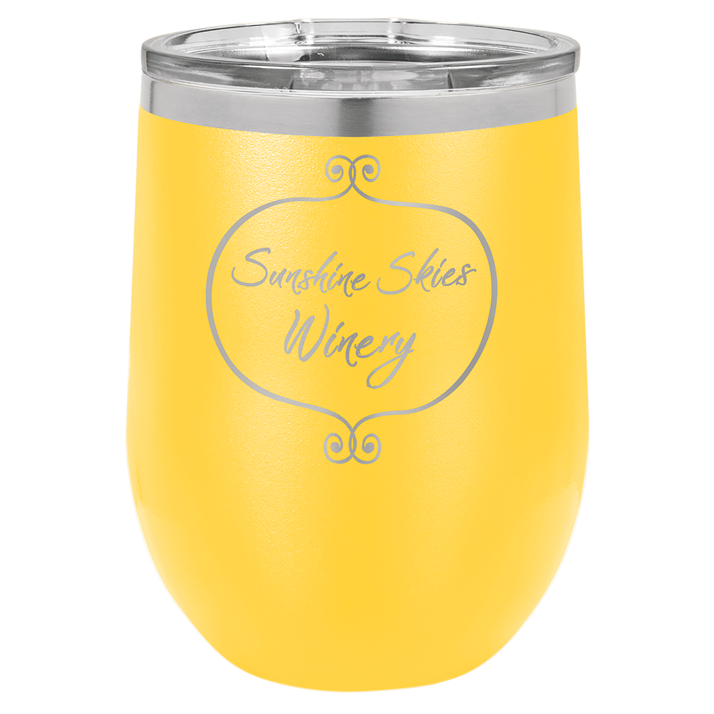 Polar Camel 12 oz. Yellow Vacuum Insulated Stemless Wine Tumbler with Lid