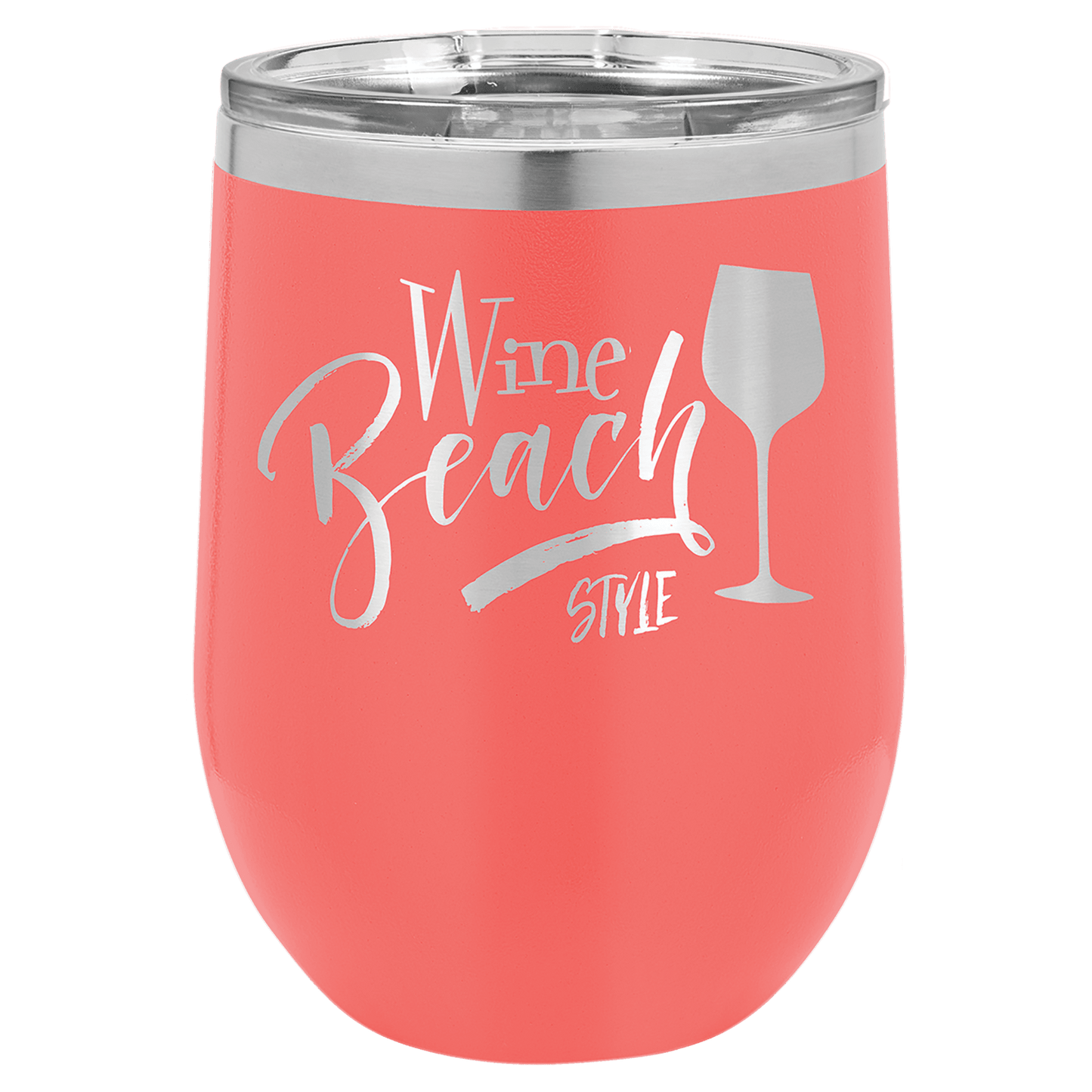 Polar Camel 12 oz. Coral Vacuum Insulated Stemless Wine Tumbler with Lid