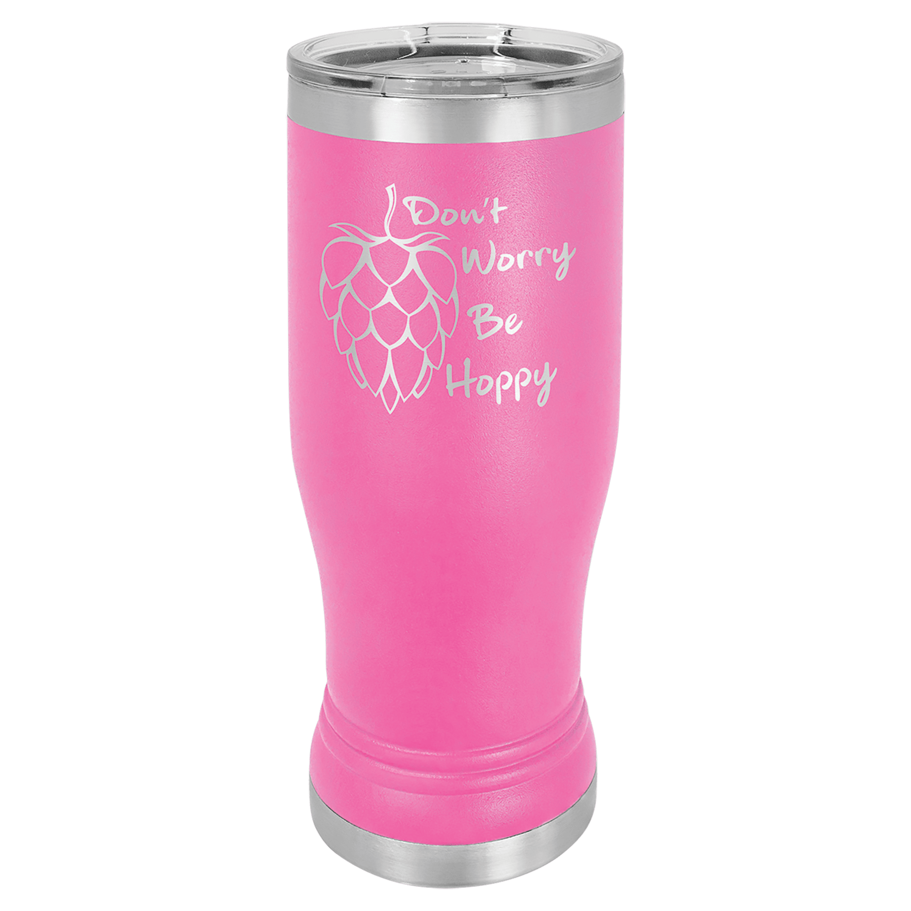 Pink 14 oz. Polar Camel Pilsner with Clear Lid