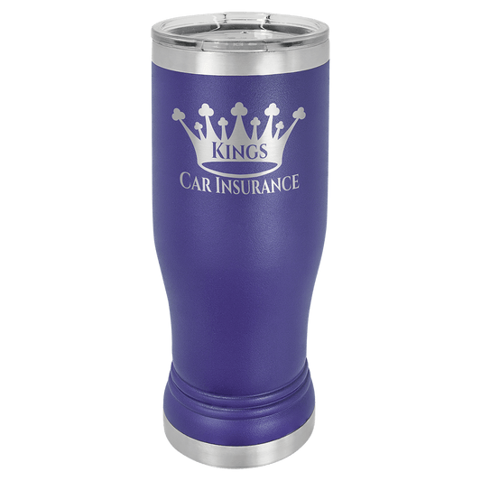 Purple 14 oz. Polar Camel Pilsner with Clear Lid