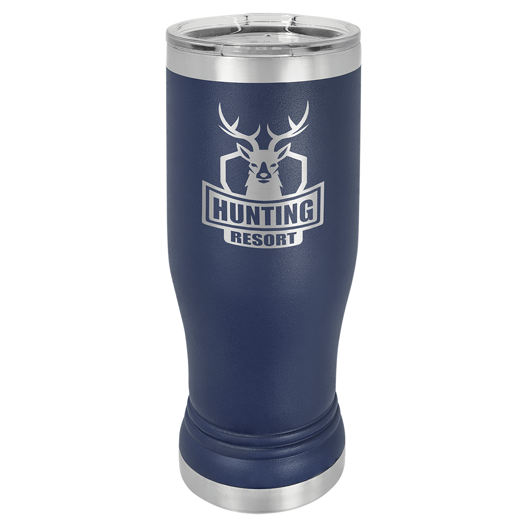 Polar Camel Navy Blue 14 oz. Pilsner with Clear Lid