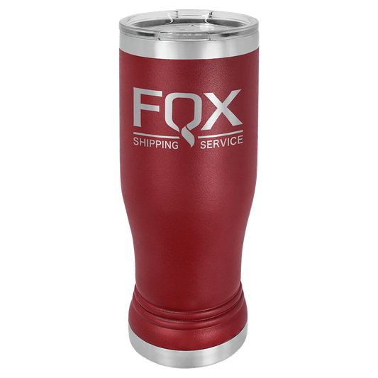 Maroon 14 oz. Polar Camel Pilsner with Clear Lid