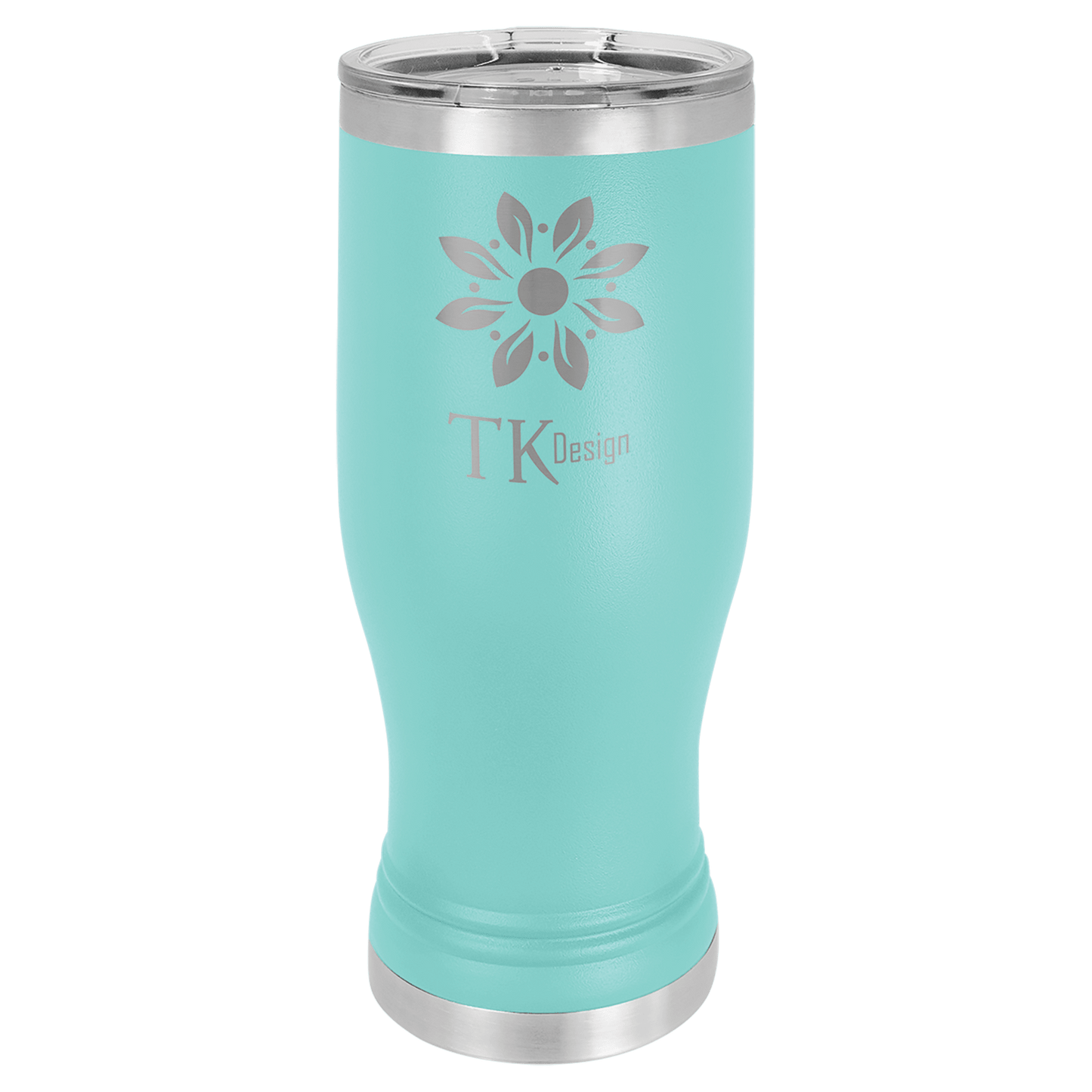 Polar Camel Teal 20 oz. Pilsner with Clear Lid