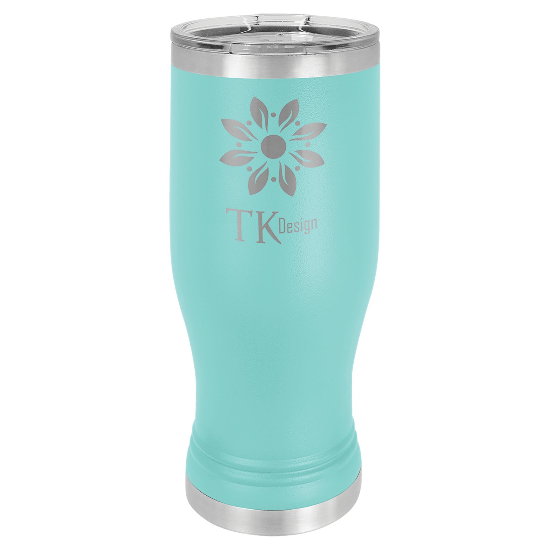 Polar Camel Teal 20 oz. Pilsner with Clear Lid