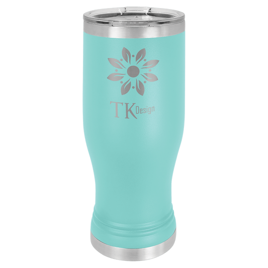 Polar Camel Teal 20 oz. Pilsner with Clear Lid