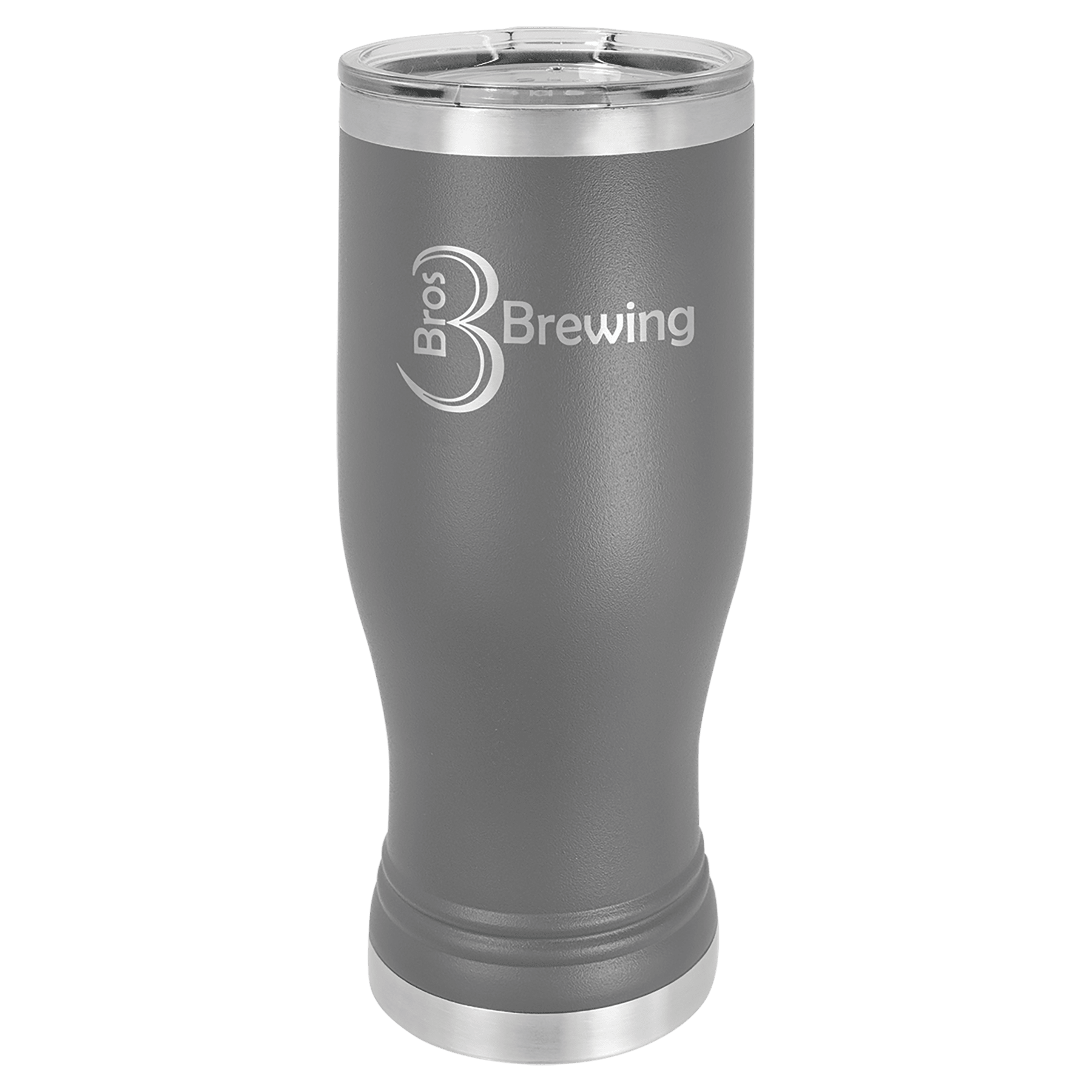 Polar Camel Dark Gray 20 oz. Pilsner with Clear Lid