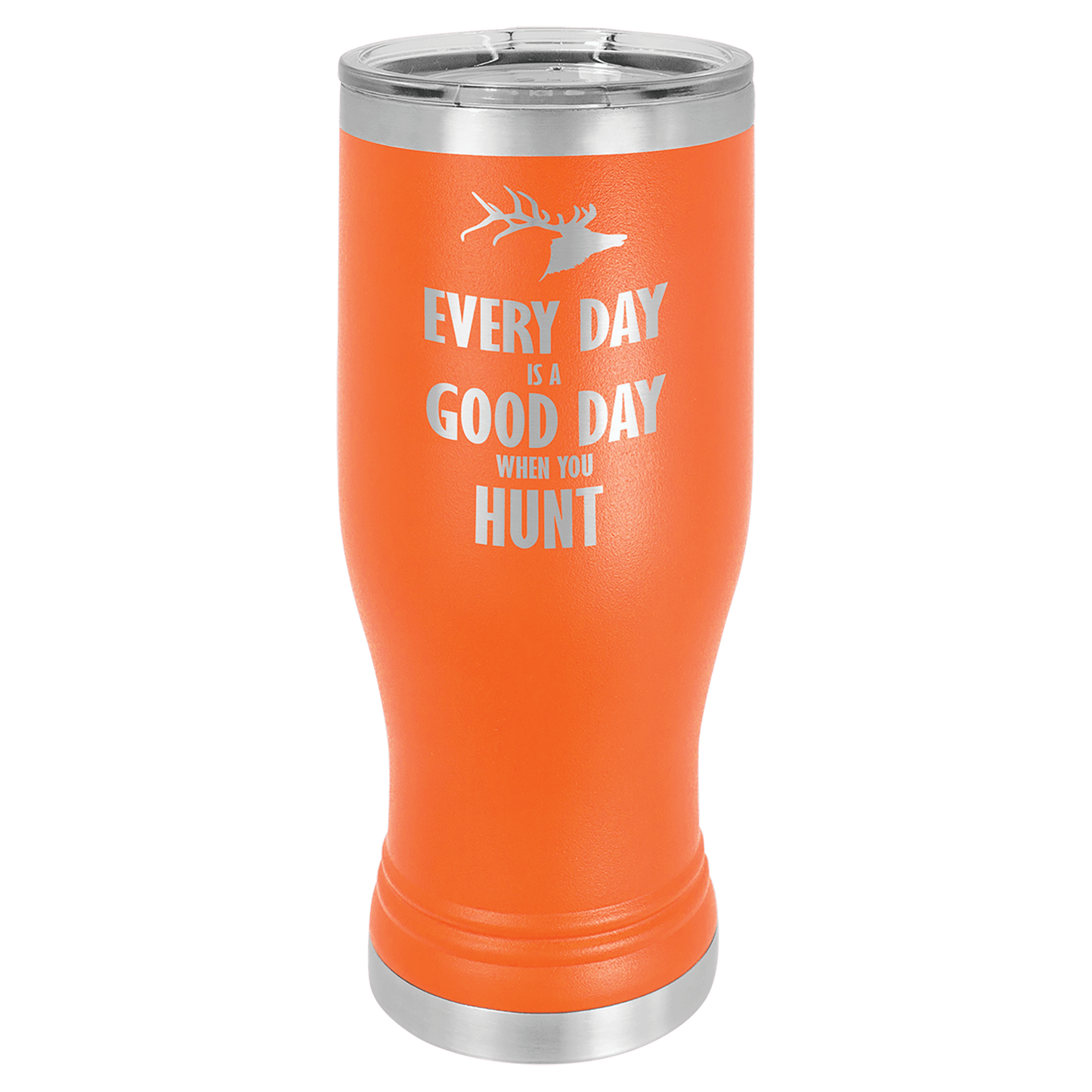 Polar Camel Orange 20 oz. Pilsner with Clear Lid