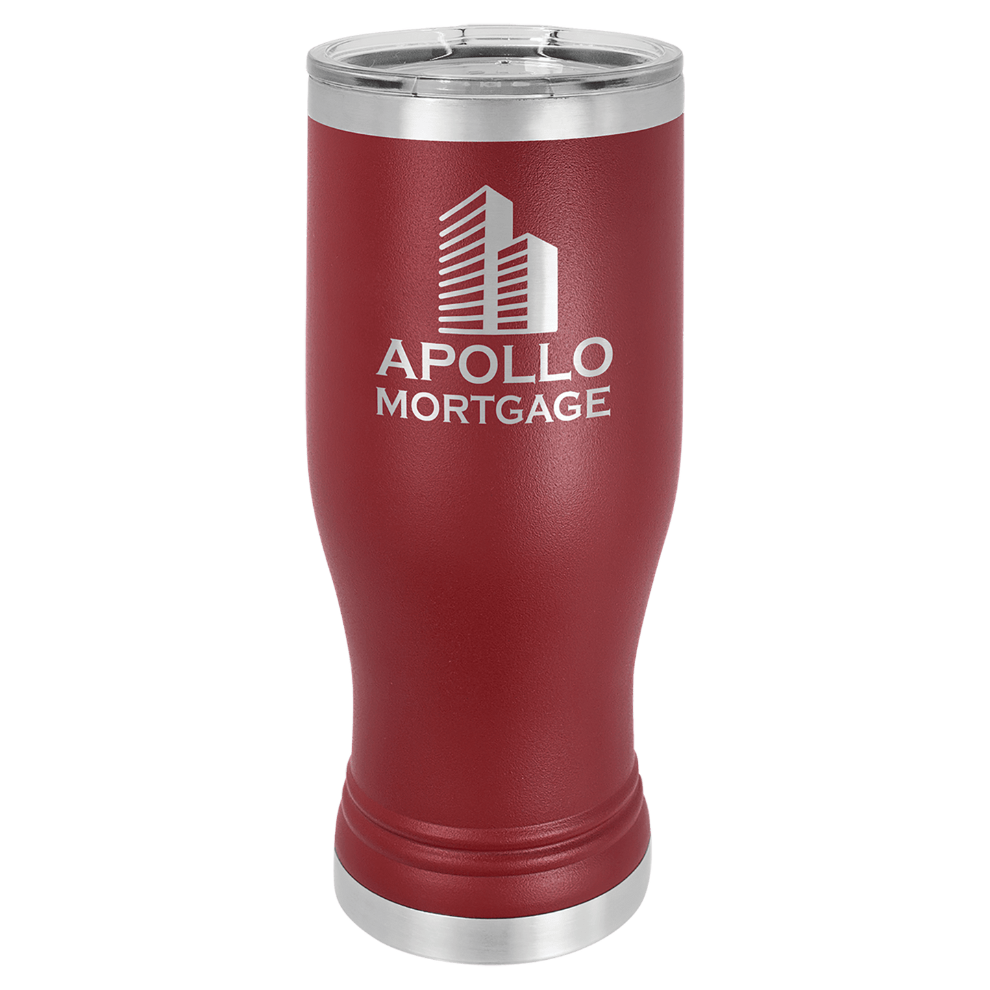 Polar Camel Maroon 20 oz. Pilsner with Clear Lid