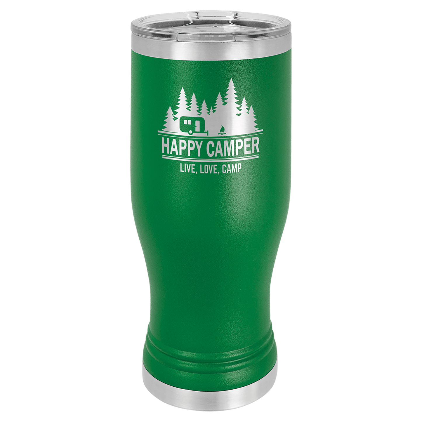 Polar Camel Green 20 oz. Pilsner with Clear Lid