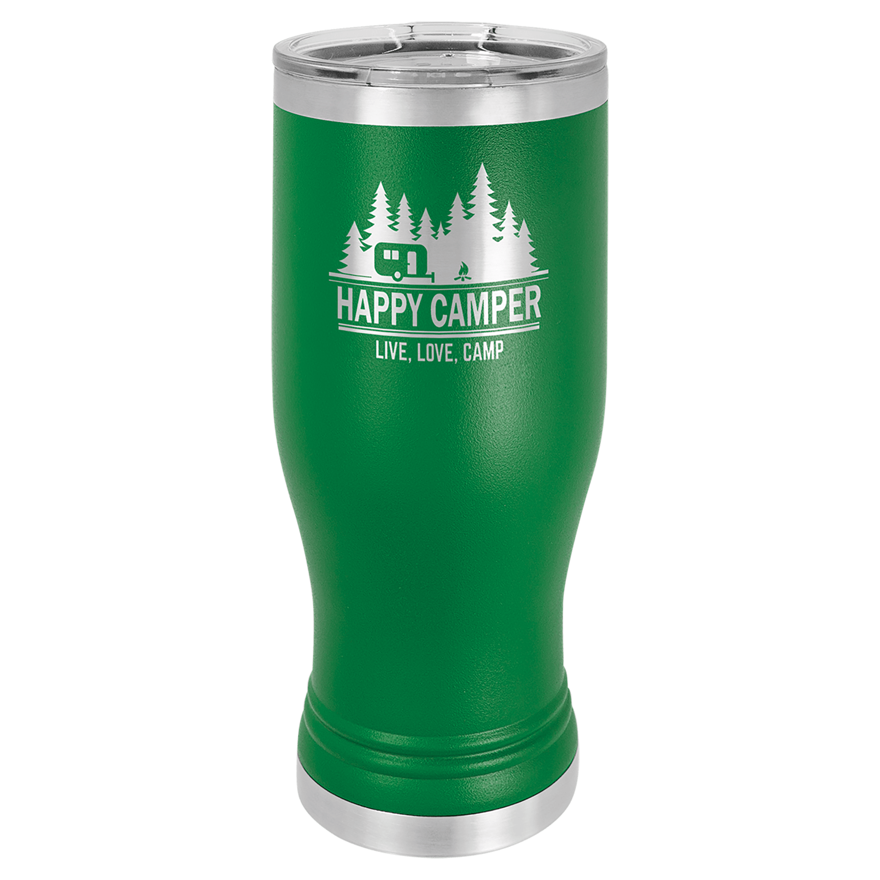 Polar Camel Green 20 oz. Pilsner with Clear Lid