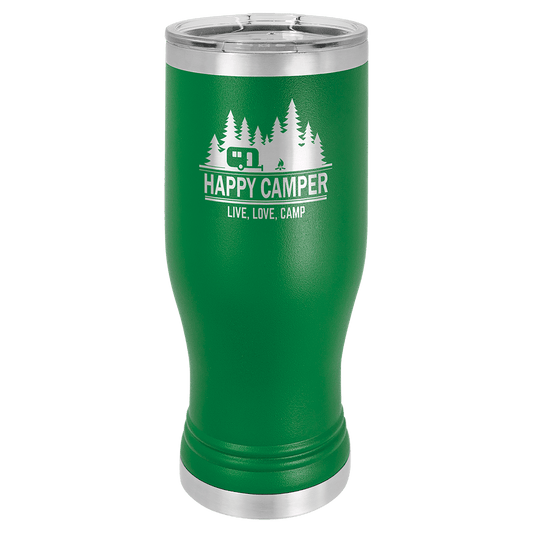 Polar Camel Green 20 oz. Pilsner with Clear Lid