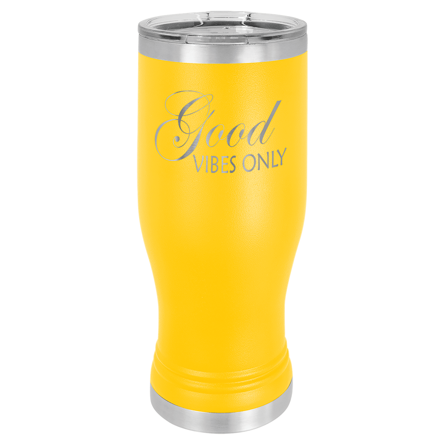 Polar Camel Yellow 20 oz. Pilsner with Clear Lid