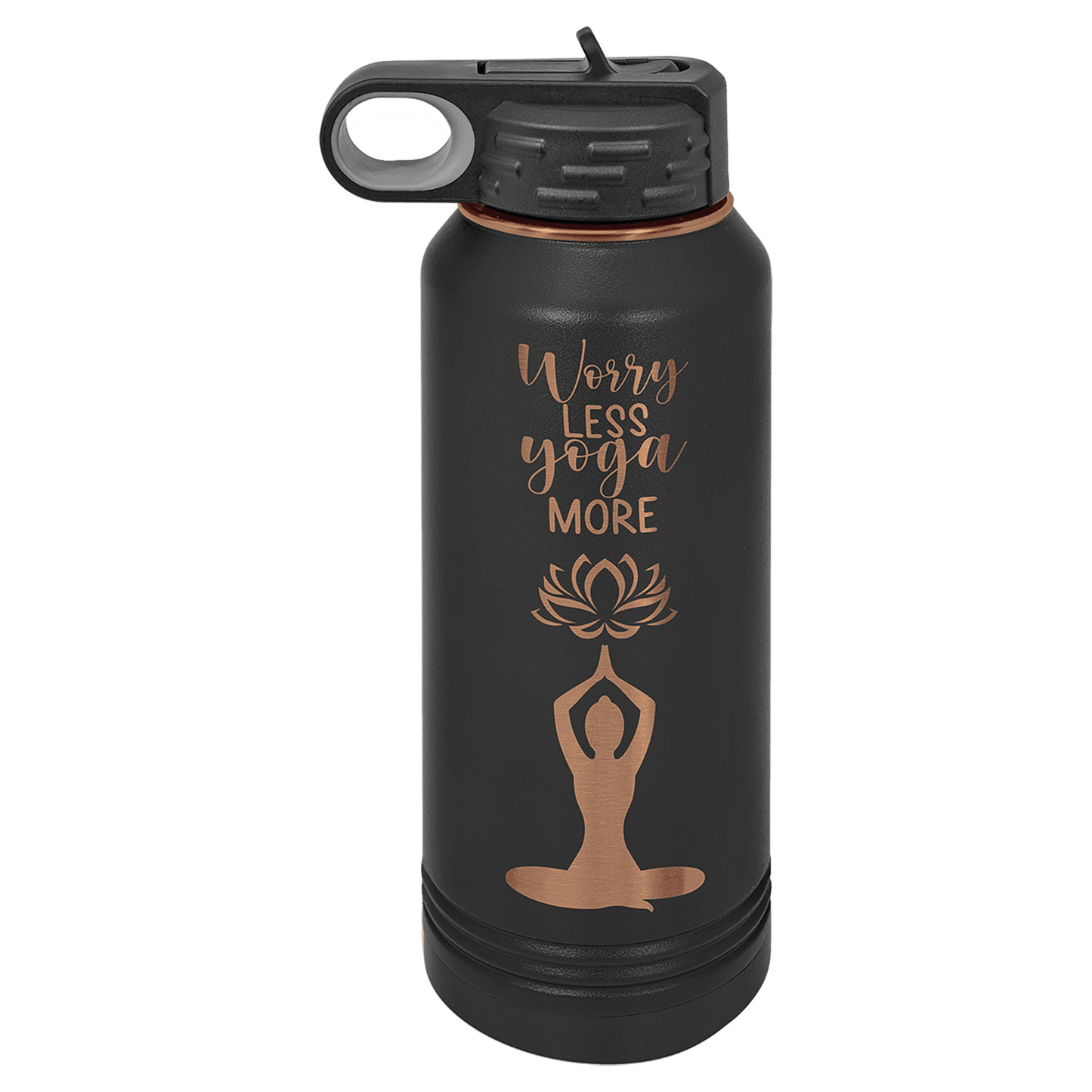 Polar Camel 32 oz. Black/Rose Gold ION-Plated Water Bottle