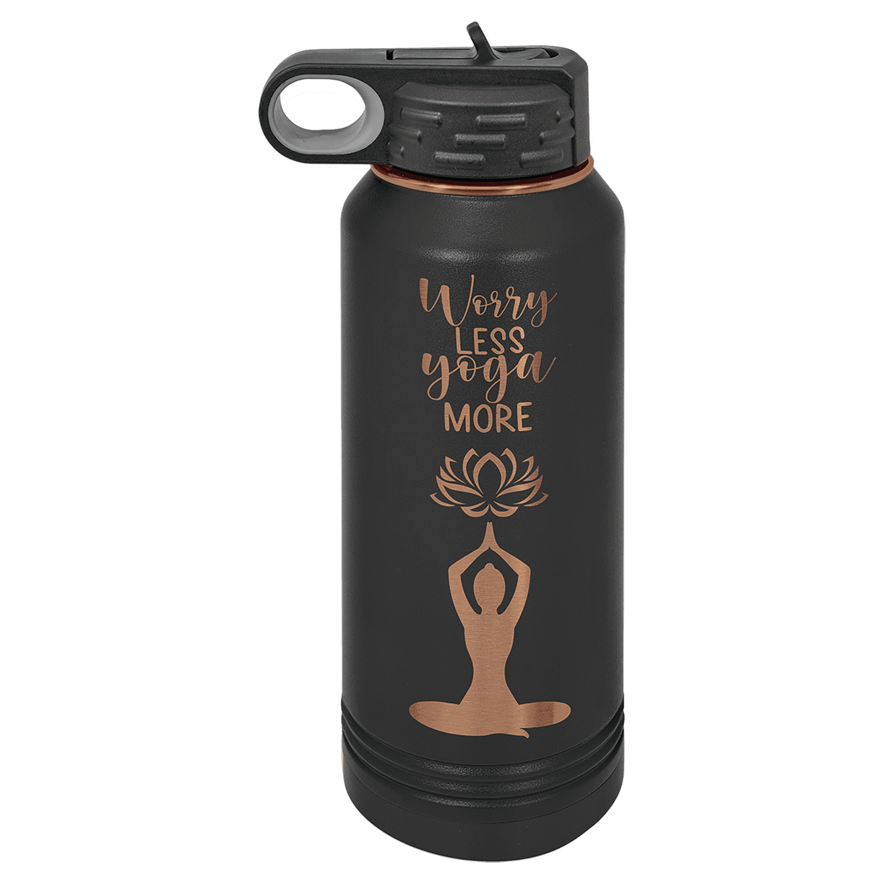 Polar Camel 32 oz. Black/Rose Gold ION-Plated Water Bottle