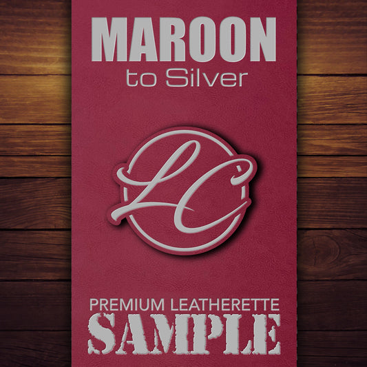 Maroon to Silver Premium Leatherette Patch