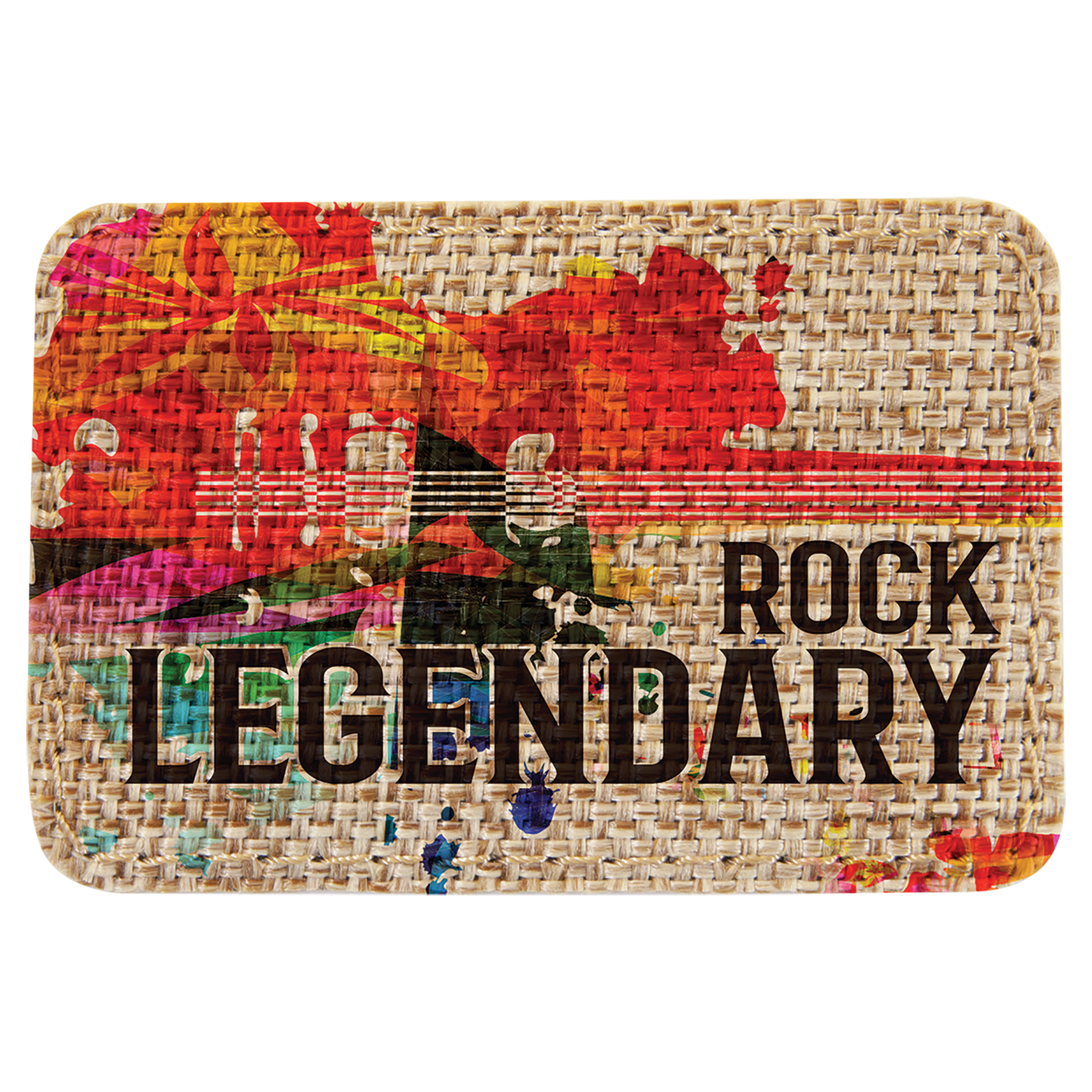 3" x 2" Burlap Rectangle Sublimatable Patch with Adhesive