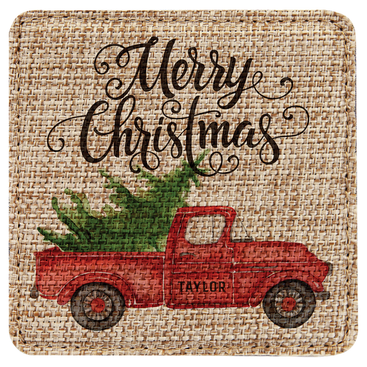 4" x 4" Square Sublimatable Burlap Coaster