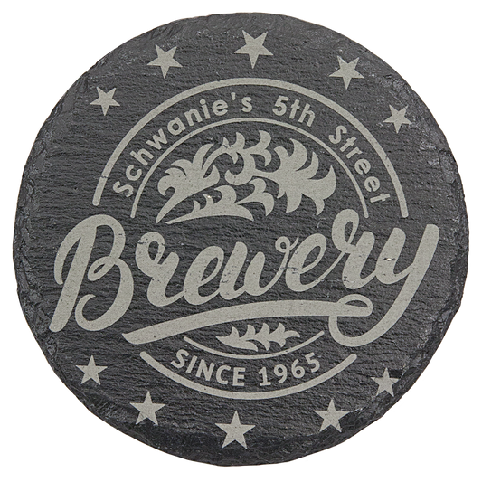 4" Round Slate Coaster