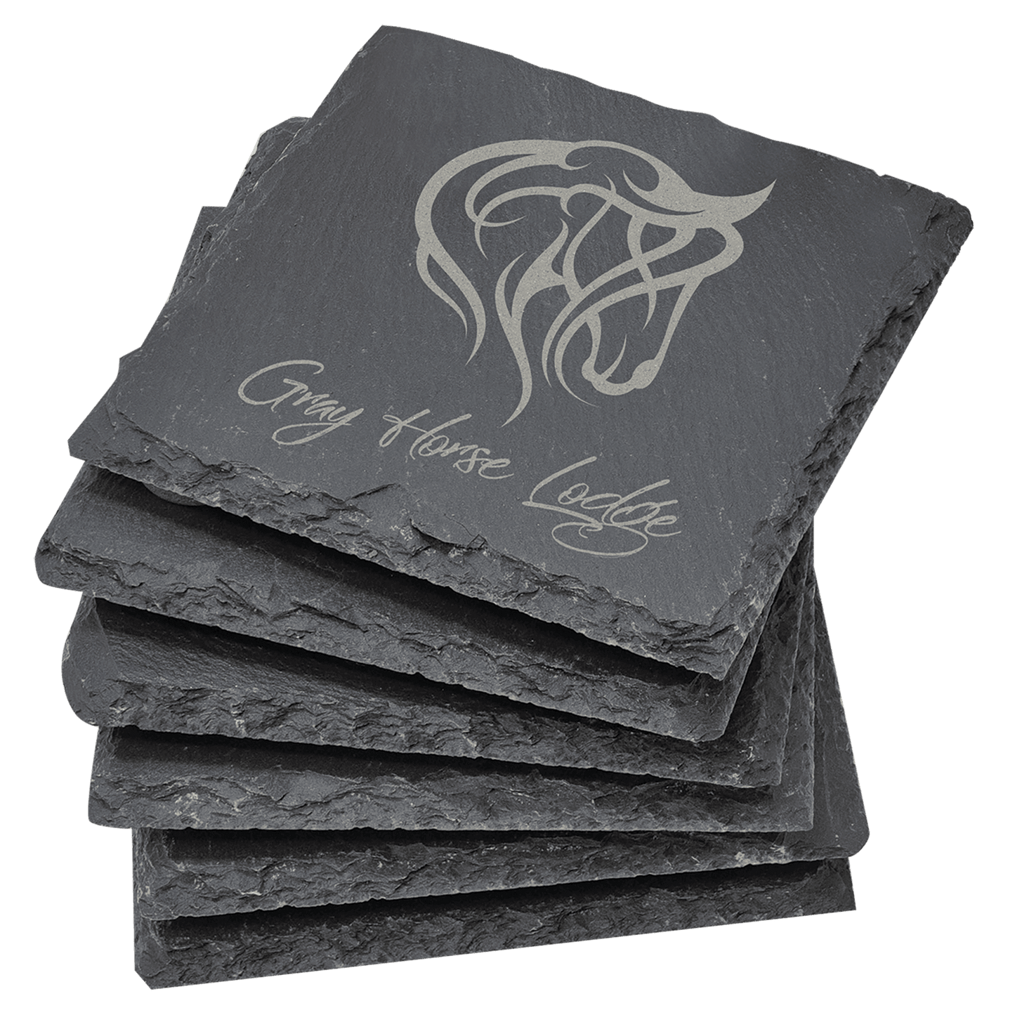 4" x 4" Square Slate Coaster Set-6 Piece