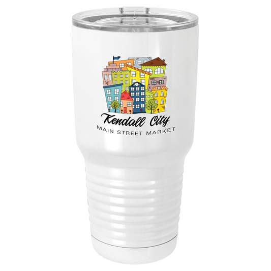 Sublimatable Polar Camel 30 oz. White Vacuum Insulated Tumbler w/Lid