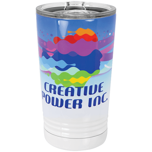 White Sublimatable 16 oz. Polar Camel Pint with Slider Lid