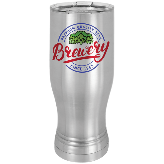 Stainless Steel Sublimatable 20 oz. Polar Camel Pilsner with Clear Lid