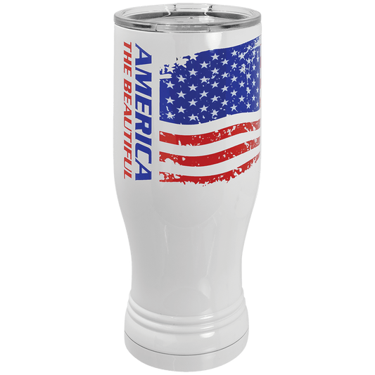 White Sublimatable 20 oz. Polar Camel Pilsner with Clear Lid