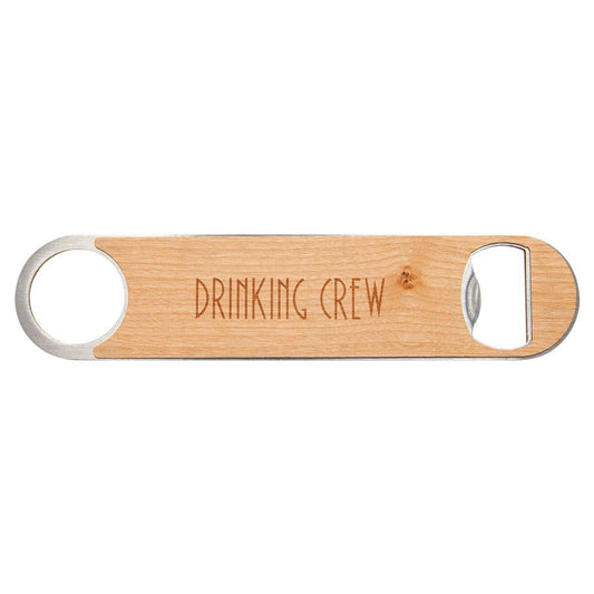 Laser Caviar 1 1/2" x 7" Bottle Opener with Wood Veneer