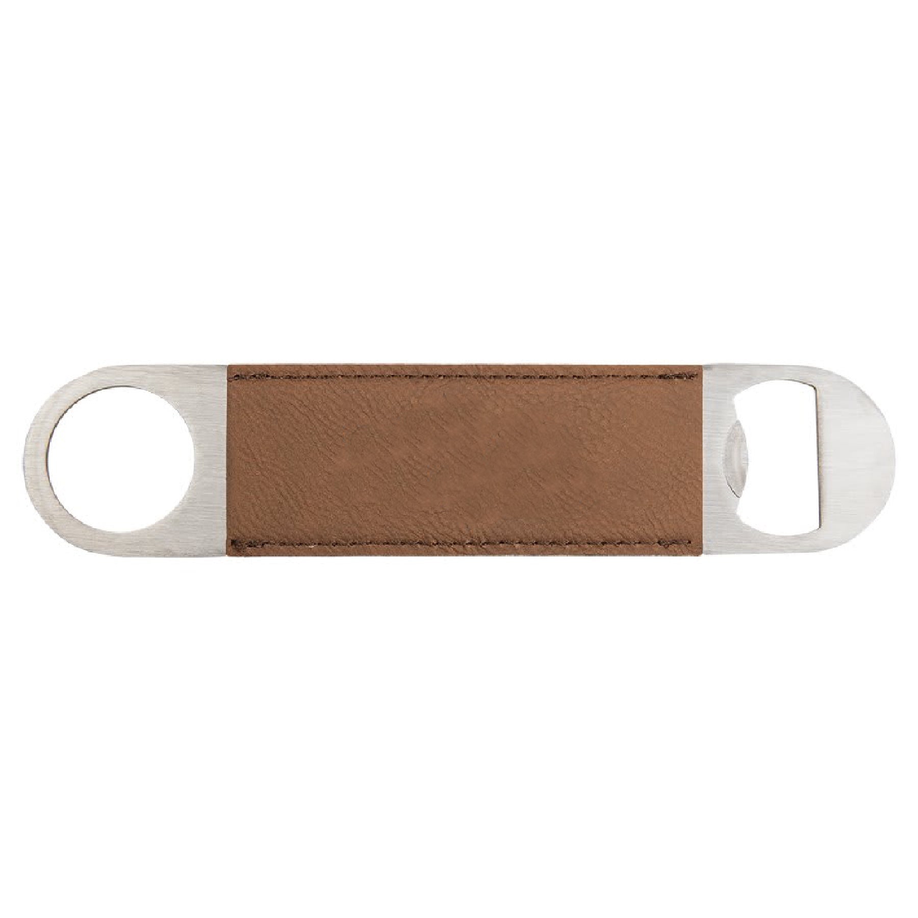 Laser Caviar 1 1/2" x 7" Dark Brown Laserable Leatherette Bottle Opener