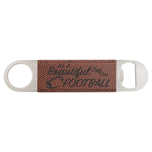 Laser Caviar 1 1/2" x 7" Football Laserable Leatherette Bottle Opener