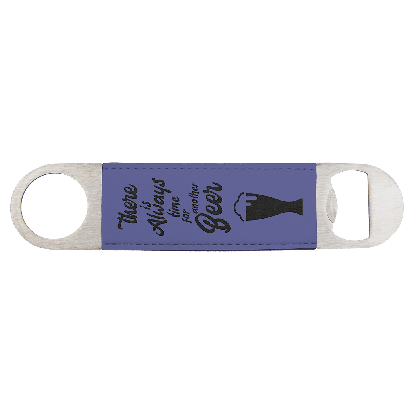 Laser Caviar 1 1/2" x 7" Purple Laserable Leatherette Bottle Opener