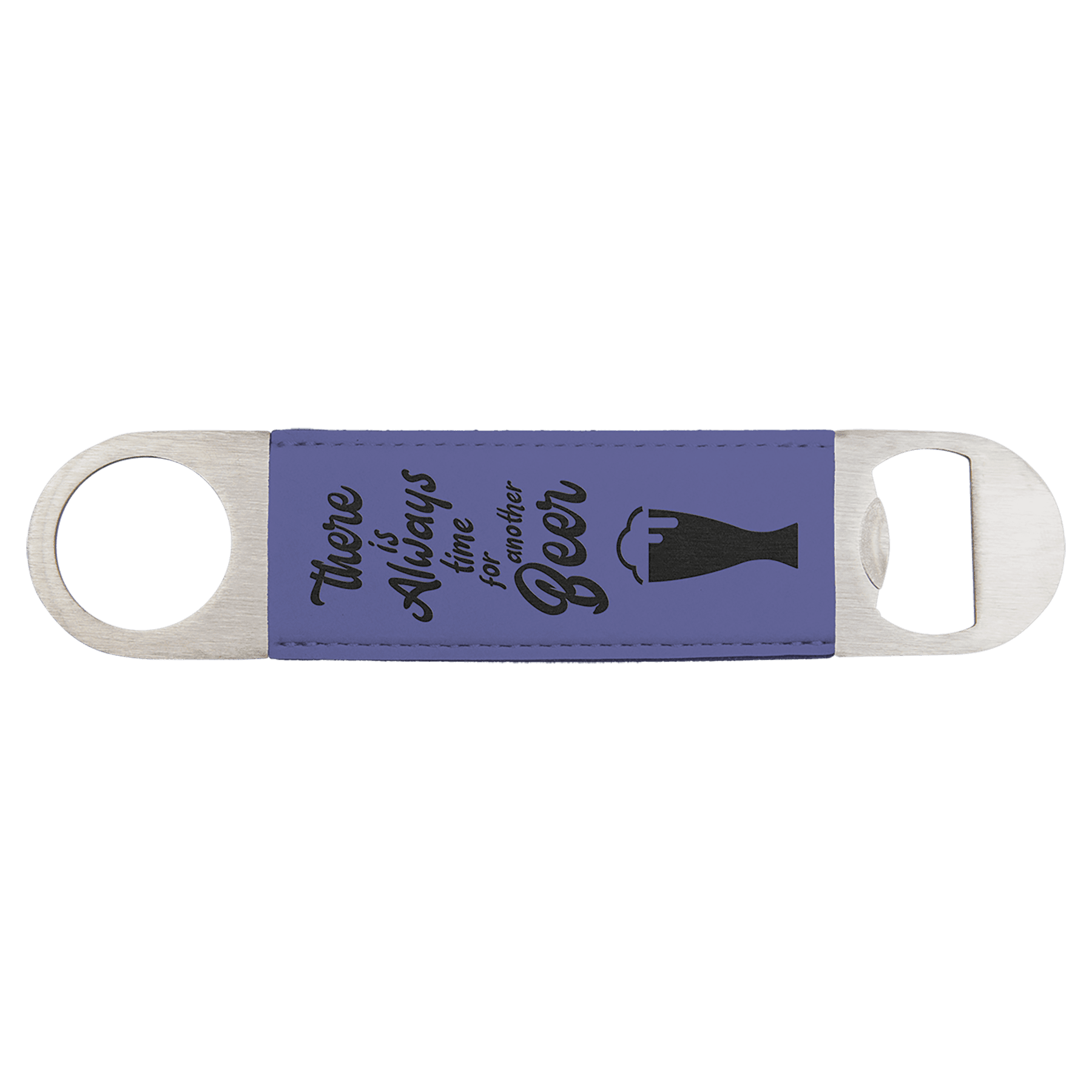 Laser Caviar 1 1/2" x 7" Purple Laserable Leatherette Bottle Opener