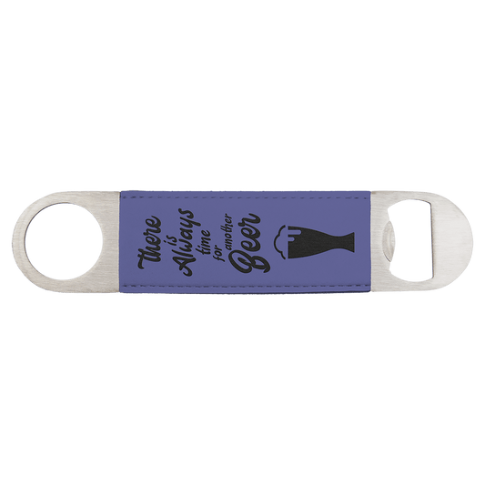 Laser Caviar 1 1/2" x 7" Purple Laserable Leatherette Bottle Opener