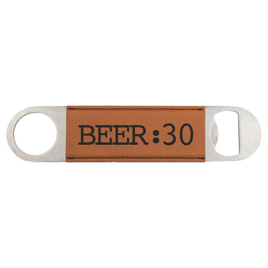 Laser Caviar 1 1/2" x 7" Rawhide Laserable Leatherette Bottle Opener