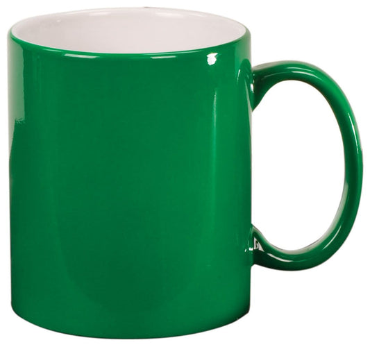 Laser Caviar 11 oz. Green Ceramic Round LazerMug