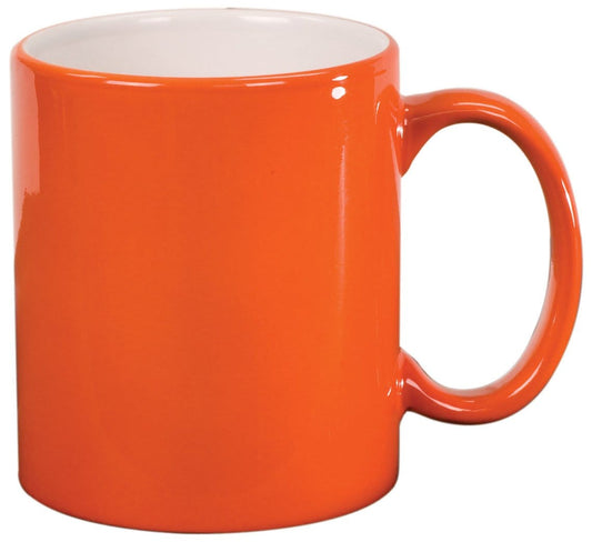 Laser Caviar 11 oz. Orange Ceramic Round LazerMug