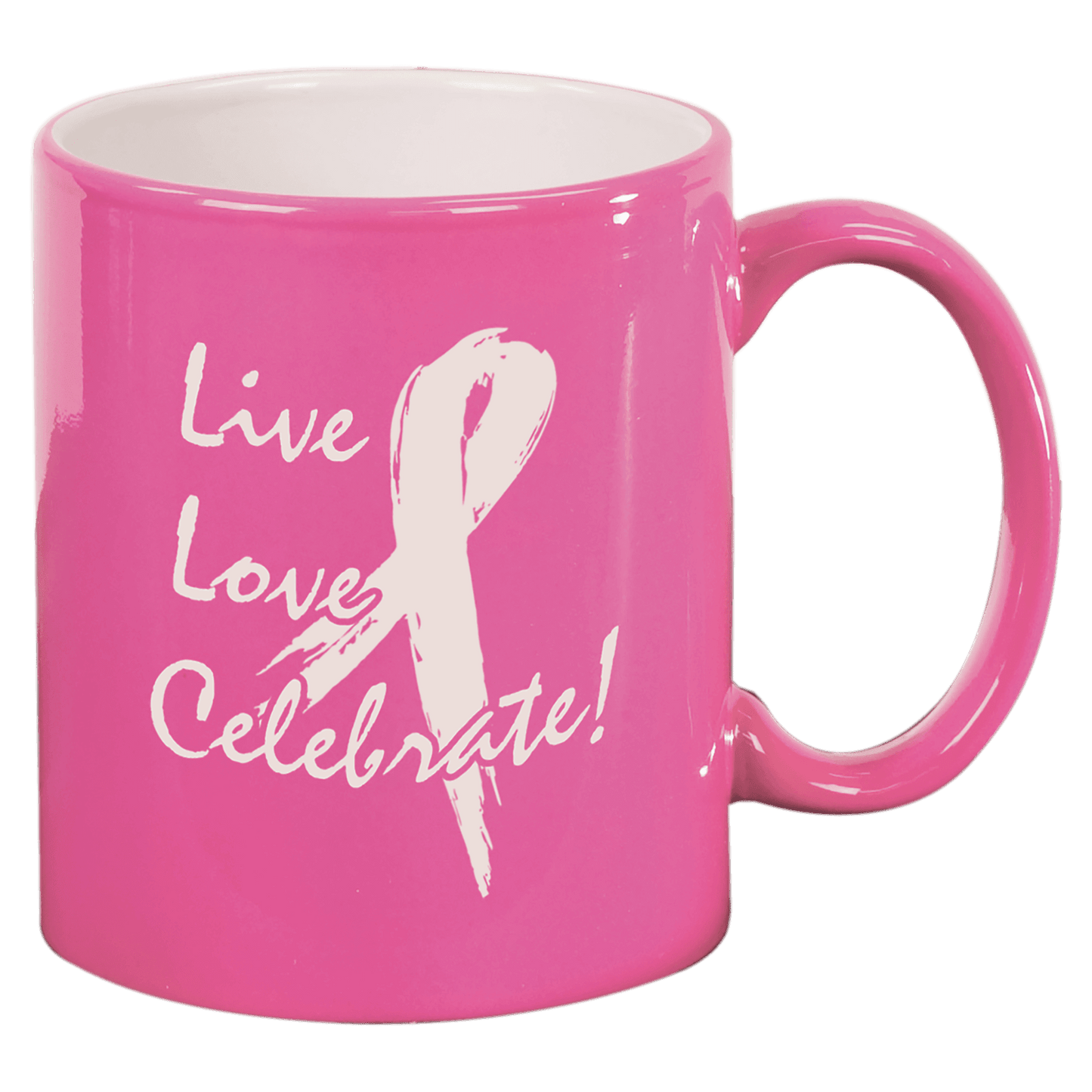 Laser Caviar 11 oz. Pink Ceramic Round LazerMug