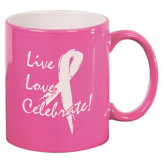 Laser Caviar 11 oz. Pink Ceramic Round LazerMug