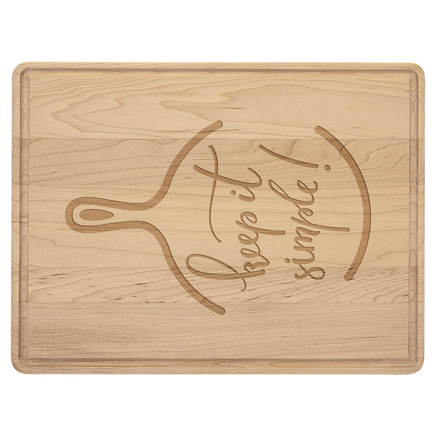 Laser Caviar 11 1/2" x 8 3/4" Maple Cutting Board with Drip Ring