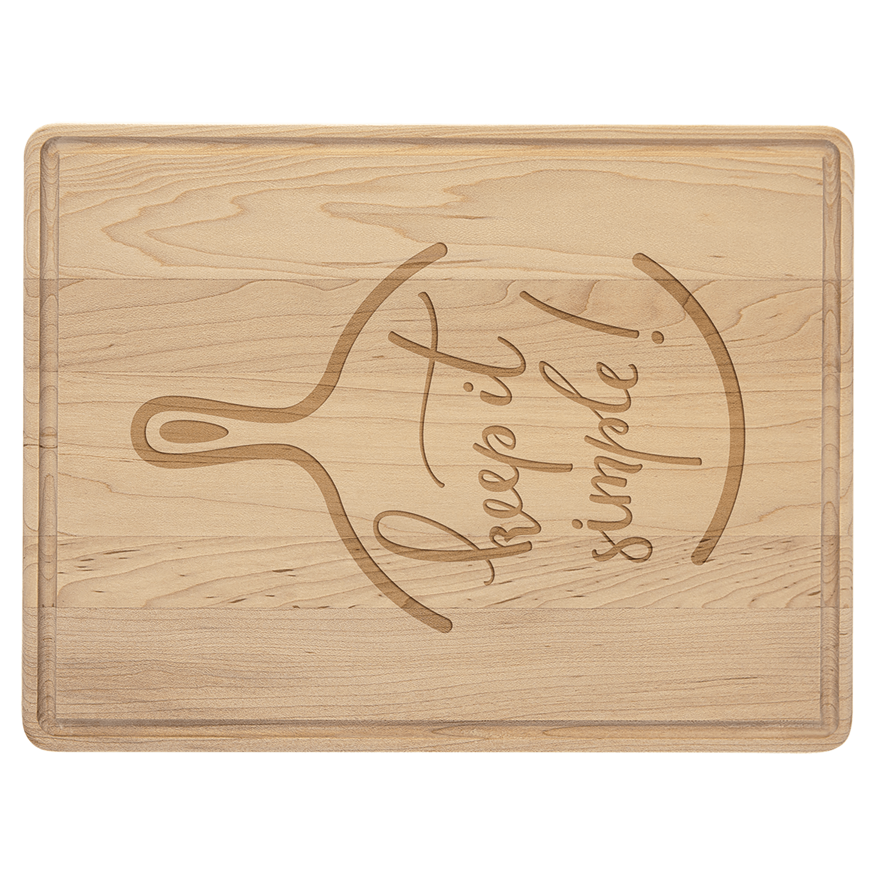 Laser Caviar 11 1/2" x 8 3/4" Maple Cutting Board with Drip Ring